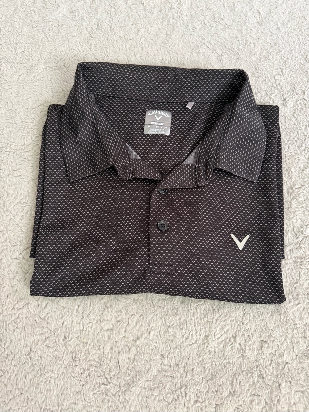 Callaway Black Micro-Pattern Men’s Golf Polo